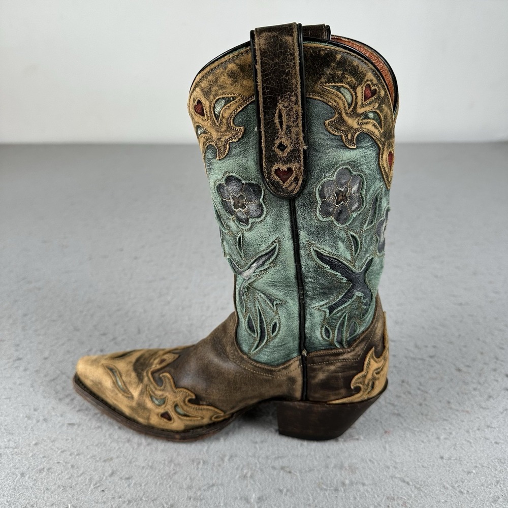 Vtg Dan Post Bluebird Snip Toe Women's 6.5M Leather Western Cowboy Boots DP3544 - Picture 5 of 16